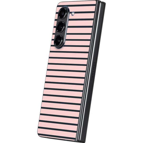 Pink and Black Stripes Galaxy Z Fold5 5G Skin